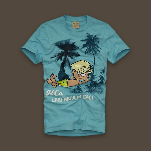 T-shirt Hollister Homme en Bleu